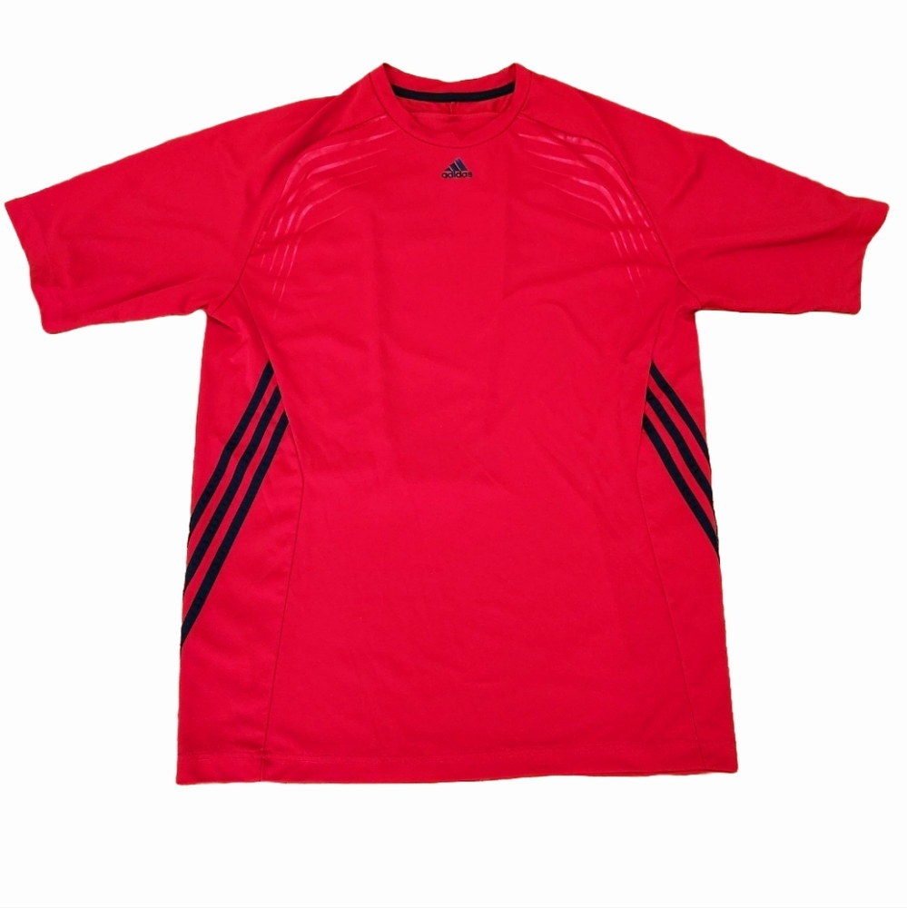 Adidas 3 Stripe Red Athletic T-Shirt Men's M